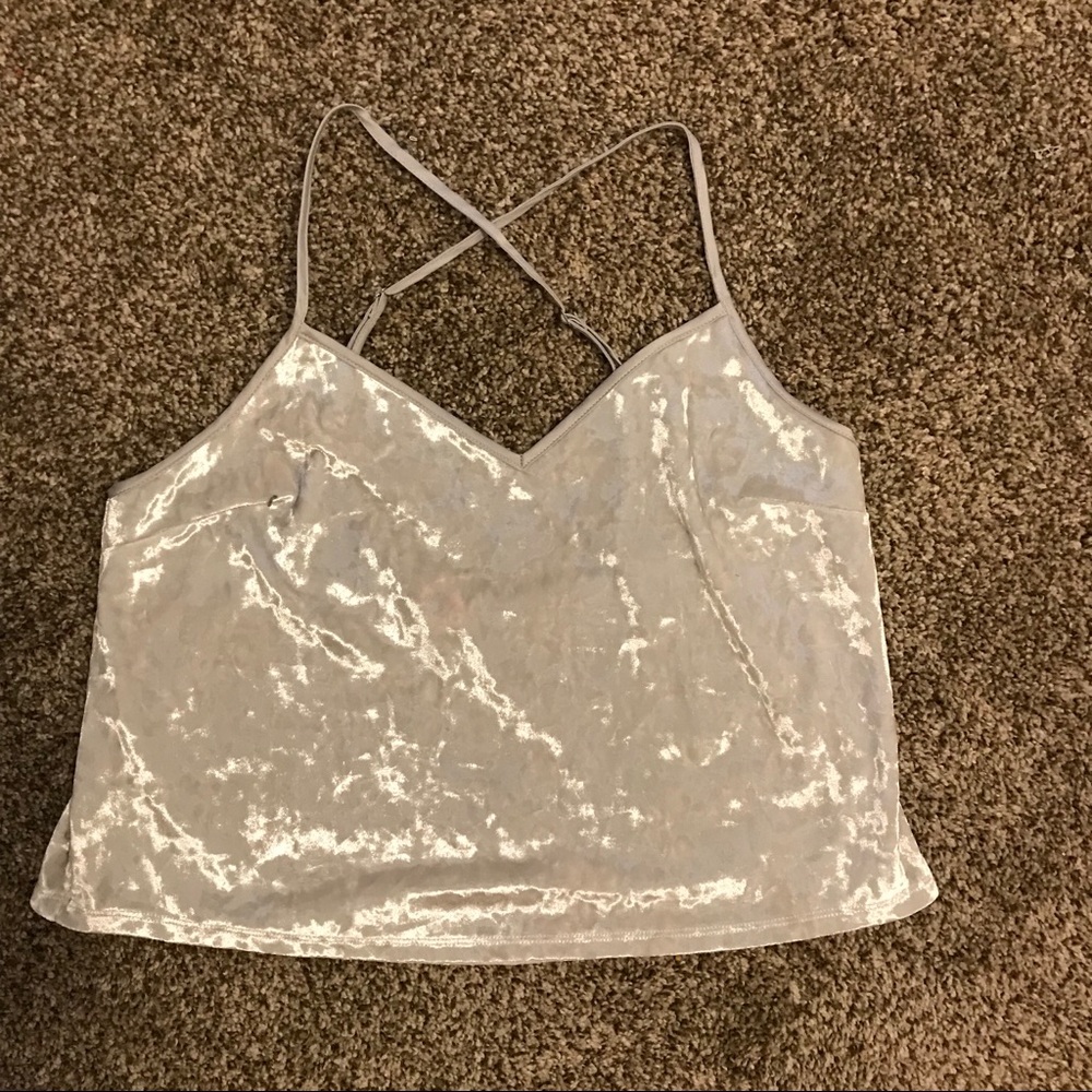 Victorias Secret Crushed Velvet Silver Cami